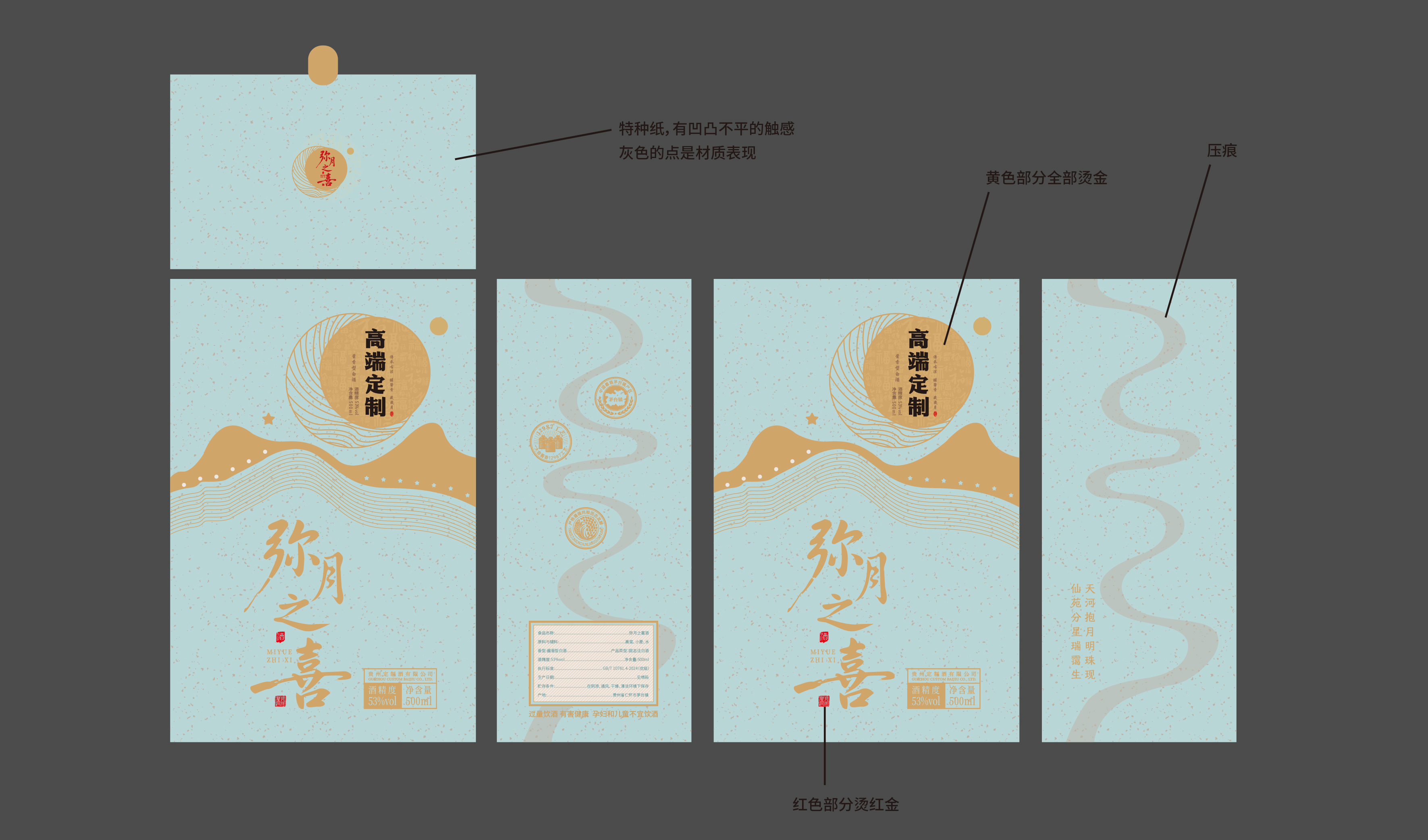 满月酒&mdash;弥月之喜 喜庆伴手礼 白酒包装 平面文件